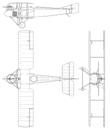 SPAD S.A.2 3-view drawing SPAD SA.2.svg