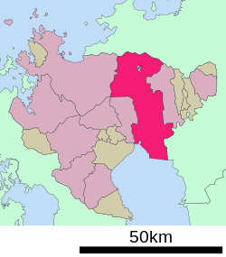 Location of Saga in Saga Prefecture