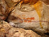 Hunters and elephants, from Cederberg, South Africa