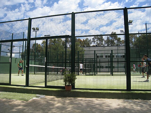 Padel players on outdoor padel courts