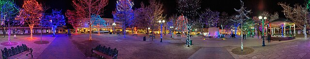 Christmas lighting at the Santa Fe Plaza