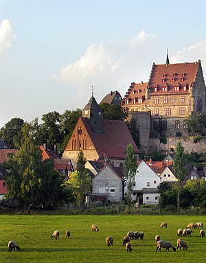 View of Schweinsberg Castle (in the background)
