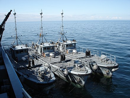Seehund ROVs of the German Navy used for minesweeping