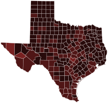 Results by county:
.mw-parser-output .legend{page-break-inside:avoid;break-inside:avoid-column}.mw-parser-output .legend-color{display:inline-block;min-width:1.25em;height:1.25em;line-height:1.25;margin:1px 0;text-align:center;border:1px solid black;background-color:transparent;color:black}.mw-parser-output .legend-text{}
Cruz
70-80%
80-90%
>90% Senate Texas Primary Republican 2024.svg