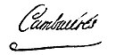 Semnătura lui Jean-Jacques Régis de Cambacérès