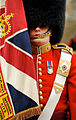 Soldier from No7 Company Coldstream Guards With Regimental Colours MOD 45152569.jpg