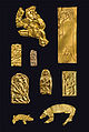 Guldgubber: symbolske guldstykke fra germanisk jernalder (Bornholm, Danmark)