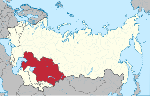 Fronteras de la República Socialista Soviética de Kazajstán desde 1963