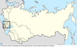 Map of the change to the Soviet Union on 14 November 1990