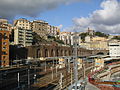 Italiano: Stazione ferroviaria di Genova Piazza Principe. Sullo sfondo a destra si nota il castello d'Albertis.