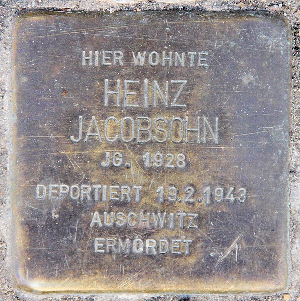 File:Stolperstein Bleibtreustr 40 (Charl) Heinz Jacobsohn.jpg