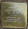 Stolperstein Jenny Müller, Düsseldorf, Bahnstraße (2018).jpg