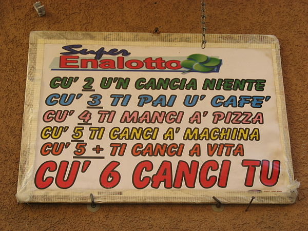 A sign in Sicilian at Santo Stefano di Camastra, Messina