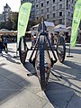Recycling bicycle for cans in Belgrade