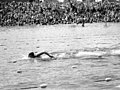 Swimmer Helene Madison swimming in a lake while a crowd watches in the background,Washington State (4724288043).jpg