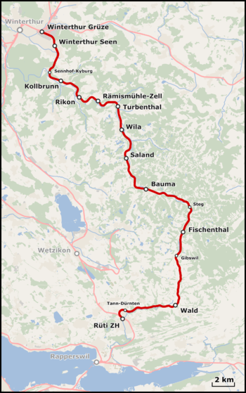 Route of the Tösstalbahn