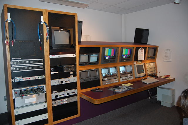 A television studio production control room in Olympia, Washington, August 2008