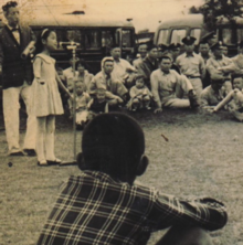 Teng performs at her first musical performance at the age of 7 (1960).