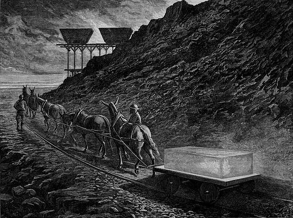 The Manufacture of Iron – Carting Away the Scoriæ (slag), an 1873 wood engraving