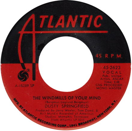 B-side label of Dusty Springfield's US vinyl single "I Don't Want to Hear It Anymore"