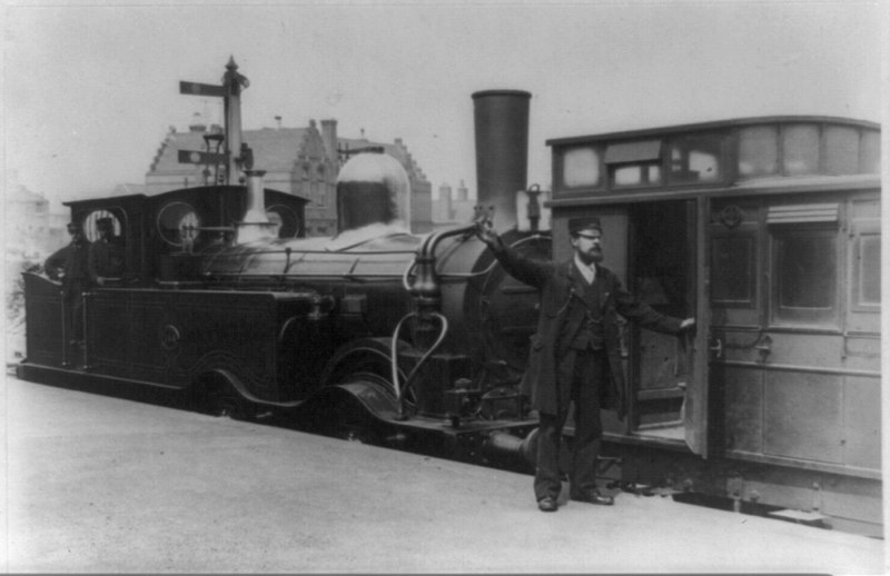 File:The head guard on the South Eastern Railway, 1885-The engine is one of Richard Christopher Mansell's "Gunboat" 0-4-4 tanks, built for Greenwich, Woolrich and Blackheath local services LCCN96509035.jpg