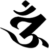 The symbol om in the Siddhaṃ alphabet