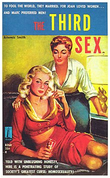 Cover of 1959 lesbian pulp fiction novel The Third Sex by Artemis Smith Thirdsex bookcover 1959.jpg