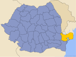 Tulcea distrikts beliggenhed i Rumænien