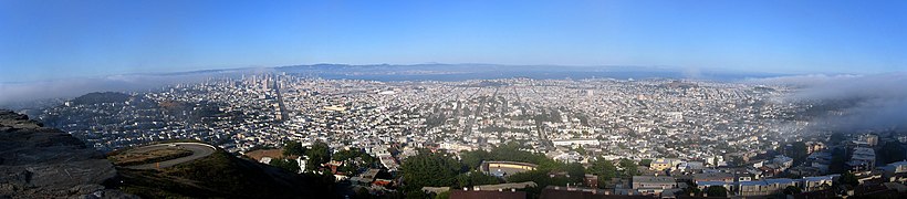 Panorama from San Francisco, view from Twin Peaks