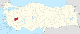 Province d'Uşak - Emplacement