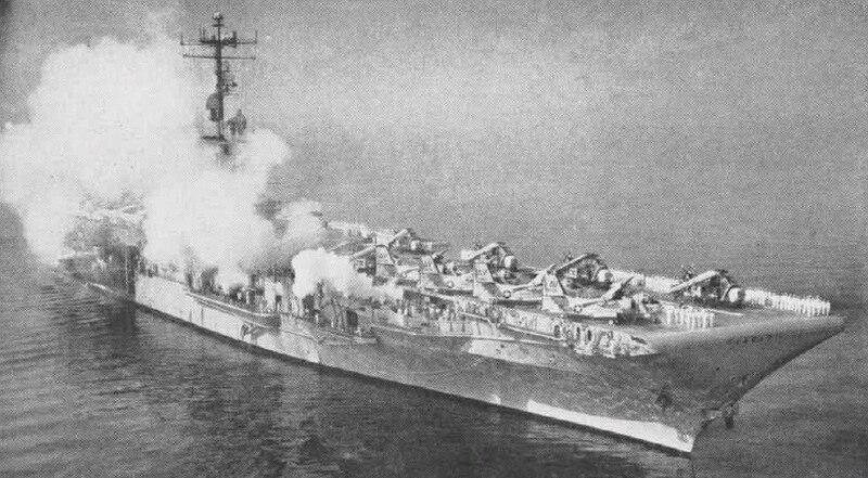 File:USS Randolph (CVS-15) firing a gun salute while entering the Bay of Naples, in 1962.jpg