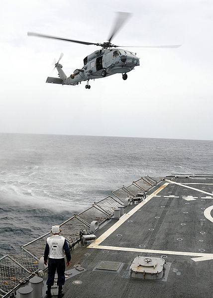 File:US Navy 080709-N-1082Z-059 Boatswain's Mate 1st Class Stephen Graham serves as flight deck safety observer.jpg