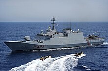 US Navy 100528-N-3136P-207 An Italian Navy visit, board, search and seizure team returns to the Italian Navy offshore patrol vessel ITS Comandante Foscari (P-493).jpg
