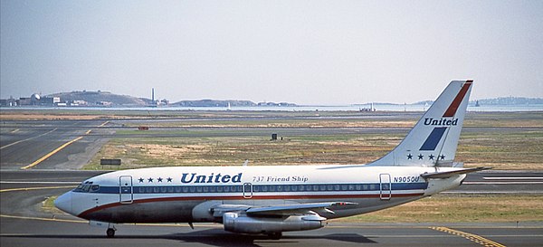 The aircraft involved when still in service with United Airlines in 1975