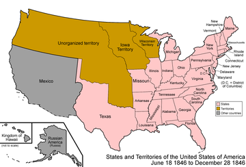 An enlargeable map of the United States after the Oregon Treaty took effect July 17, 1846 United States 1846-06-1846-12.png