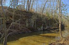 Upper Appomattox Canal begins upstream as a contour canal split out of granite and dug out of soil and clay.