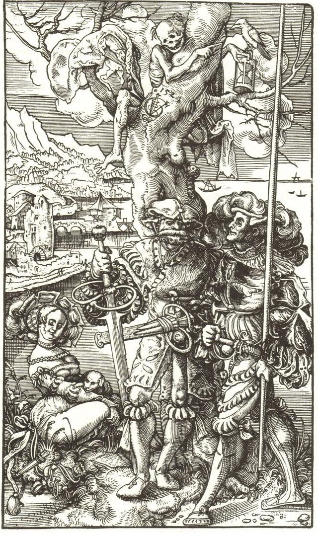 Mercenaires suisses et prostituée, illustration de Urs Graf,1524