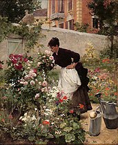 Young Woman in the Flower Garden (circa 1885)