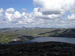 Hårteigen landmark rising above Hardangervidda