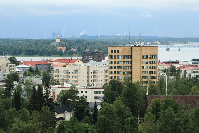 A view of the town of Tornio (Finland), which forms a twin city with Haparanda (Sweden)