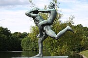 English: Statue on the bridge in the Vigeland sculpture park, Oslo, Norway