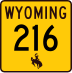 Wyoming Highway 216 marker