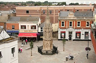 Waltham Cross Town in Hertfordshire, England