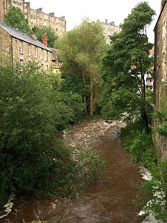 Water of Leith River in Edinburgh, Scotland