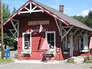 The Cannondale Metro North train station in Wilton, Connecticut, after which the company is named. WiltonCTCannondaleRRstaHouse09162007.jpg