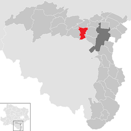 Poloha obce Winzendorf-Muthmannsdorf v okrese Viedenské Nové Mesto (klikacia mapa)