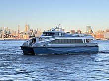 A Goldman Sachs-owned ferry at Paulus Hook Ferry Terminal York, Paulus Hook.jpg