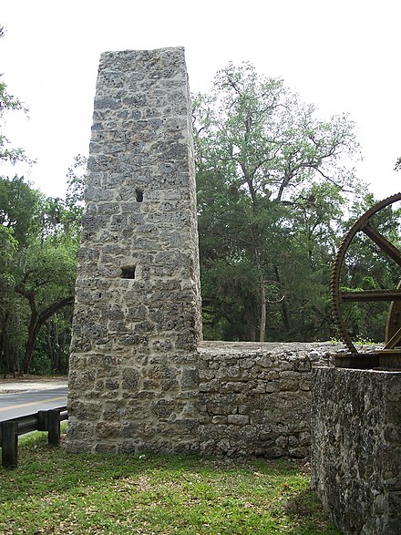 Yulee Sugar Mill, located in the Central Florida town of Homosassa. The Florida State Park is the site of David Levy Yulee's 5,100-acre sugar plantation. The mill operated from 1851 to 1864 and served as a supplier of sugar products for Southern troops during the Civil War.