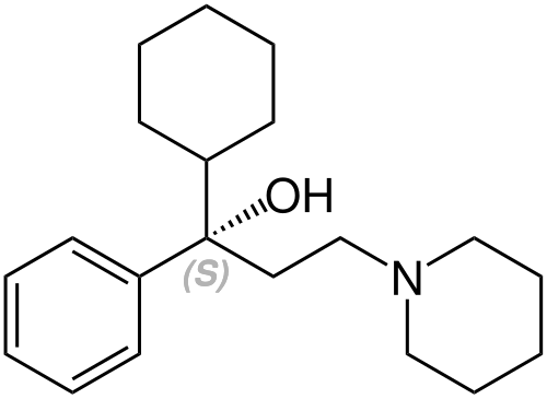 (S)-Trihexyphenidyl Structural Formula V1.svg