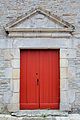 Église Saint-Nicodème, Quily, Morbihan : porte de la façade ouest (4 octobre 2013).